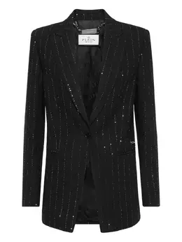 Philipp Plein: Чёрный жакет  Crystal