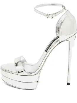 Dolce & Gabbana Pre-Owned: Серебристые сандалии 
