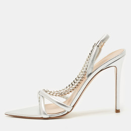 Gianvito Rossi: Серебристые сандалии 