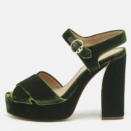 Tory Burch: Зелёные сандалии 