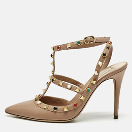 Valentino: Бежевые туфли  Rockstud