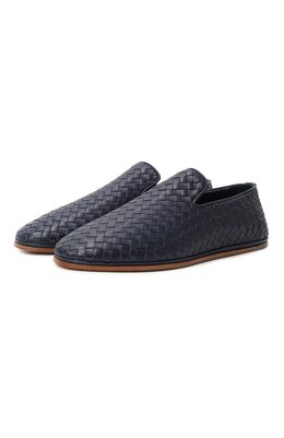 Bottega Veneta: Синие мокасины 