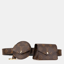 Louis Vuitton: Коричневая поясная сумка 