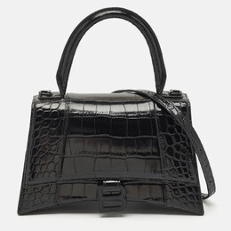 Balenciaga: Чёрная сумка на руку  Hourglass