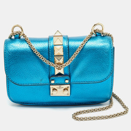 Valentino: Голубая сумка  Rockstud
