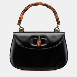 Gucci: Чёрная сумка  Bamboo