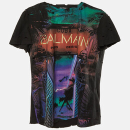 Balmain: Чёрная футболка 