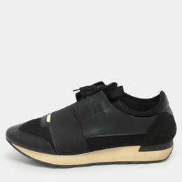 Balenciaga: Чёрные кроссовки  Race Runner