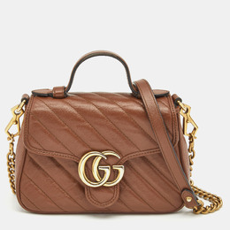 Gucci: Коричневая сумка на руку  GG Marmont