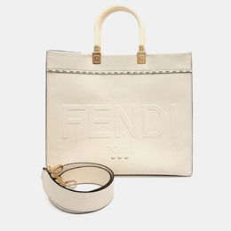 Fendi: Белая сумка-шоппер  Sunshine