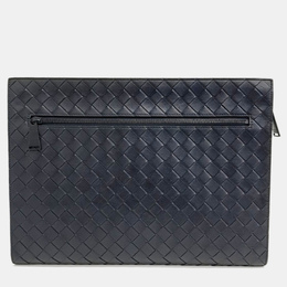 Bottega Veneta: Синий клатч 