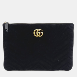 Gucci: Чёрный клатч  GG Marmont