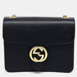 Gucci: Чёрная сумка через плечо  GG