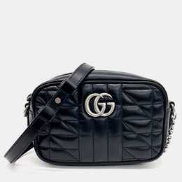 Gucci: Чёрная сумка через плечо  Marmont