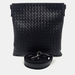 Bottega Veneta: Чёрная сумка через плечо 