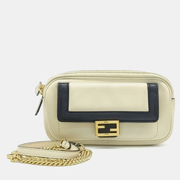 Fendi: Бежевая сумка через плечо  Baguette
