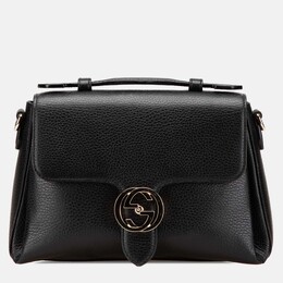 Gucci: Чёрная сумка  Interlocking G
