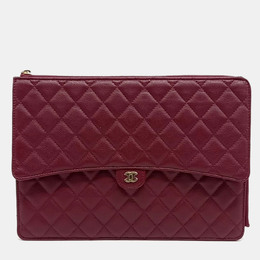 Chanel: Бордовый клатч 