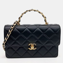 Chanel: Чёрная сумка-шоппер 