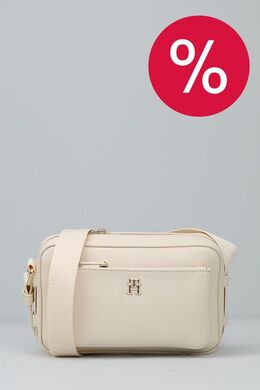 Tommy Hilfiger: Бежевая сумка  Iconic