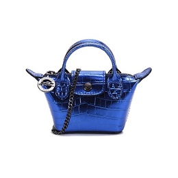 LONGCHAMP: Голубая сумка  Le Pliage Cuir