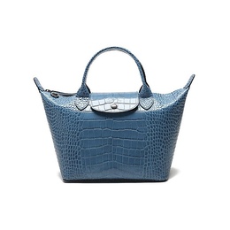 LONGCHAMP: Голубая сумка  Le Pliage Cuir