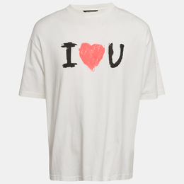 Balenciaga: Белая футболка  I Love You