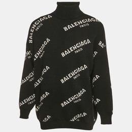 Balenciaga: Чёрный свитер 