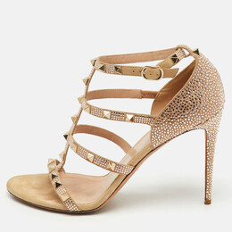 Valentino: Бежевые сандалии  Rockstud