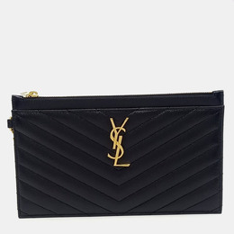 Saint Laurent Paris: Чёрный клатч  Monogram