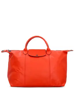 Longchamp: Красная сумка-шоппер  Le Pliage