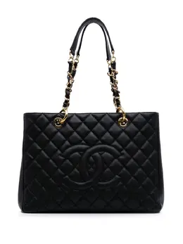 CHANEL Pre-Owned: Чёрная сумка-шоппер 