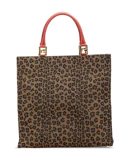 Fendi Pre-Owned: Сумка-шоппер с леопардовым принтом 