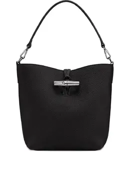 Longchamp: Чёрная сумка  Roseau