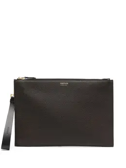 TOM FORD: Коричневый клатч  Logo