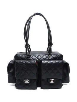 CHANEL Pre-Owned: Чёрная сумка-шоппер 