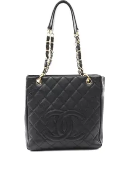 CHANEL Pre-Owned: Чёрная сумка-шоппер 