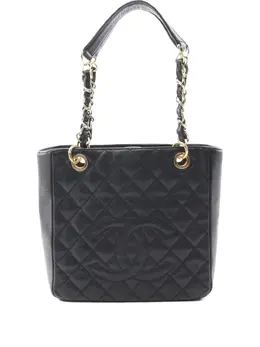 CHANEL Pre-Owned: Чёрная сумка-шоппер 