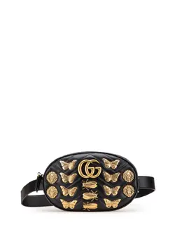 Gucci Pre-Owned: Чёрная поясная сумка 