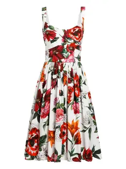 Dolce & Gabbana: Платье с растительным принтом 