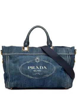 Prada Pre-Owned: Голубая сумка 