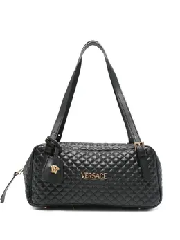 Versace: Чёрная сумка-шоппер 