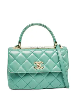 CHANEL Pre-Owned: Зелёная сумка-шоппер 