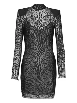 Balmain: Платье с леопардовым принтом 