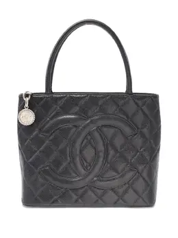 CHANEL Pre-Owned: Чёрная сумка-шоппер 