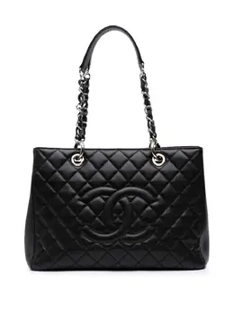 CHANEL Pre-Owned: Чёрная сумка-шоппер 