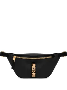 Moschino: Чёрная поясная сумка 
