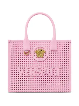 Versace: Розовая сумка-шоппер  La Medusa