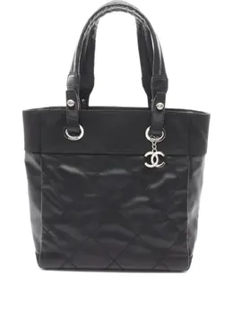 CHANEL Pre-Owned: Чёрная сумка-шоппер 