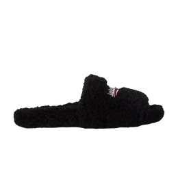Balenciaga: Чёрные шлёпанцы  Furry